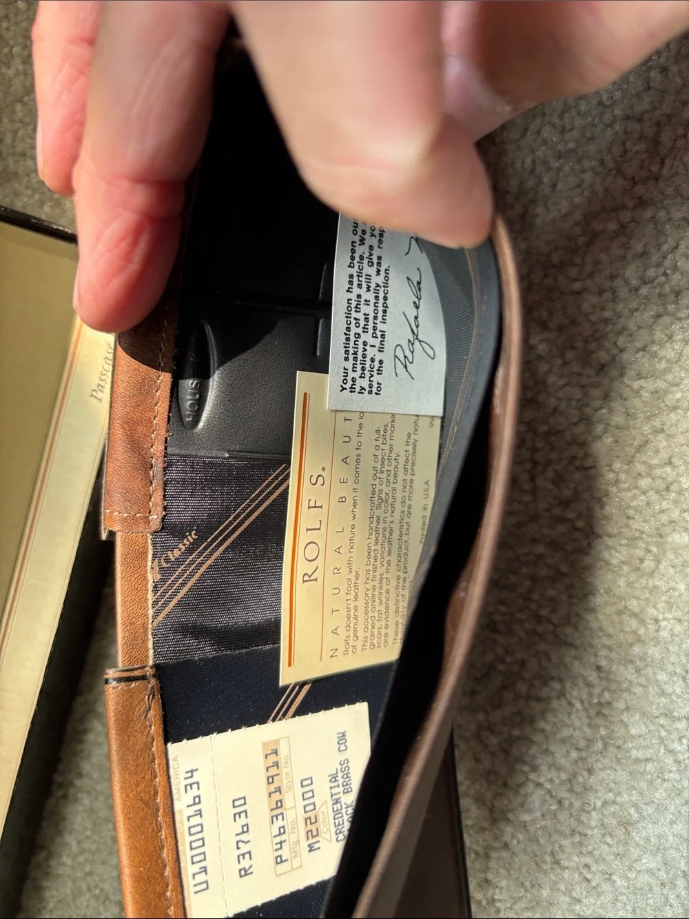 Rolfs Brown Leather Passcase Billfold Wallet